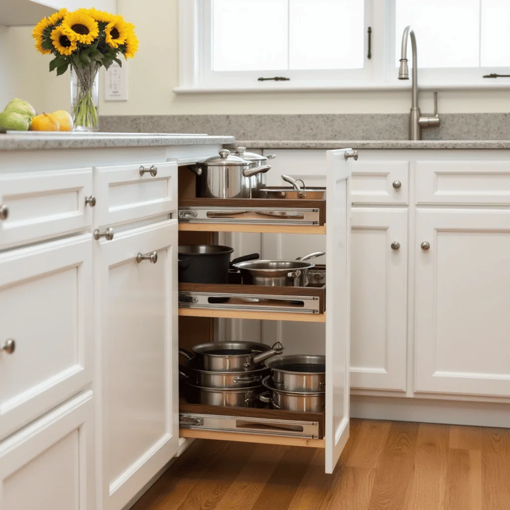 Rev-A-Shelf pull-out drawers for accessible kitchen storage