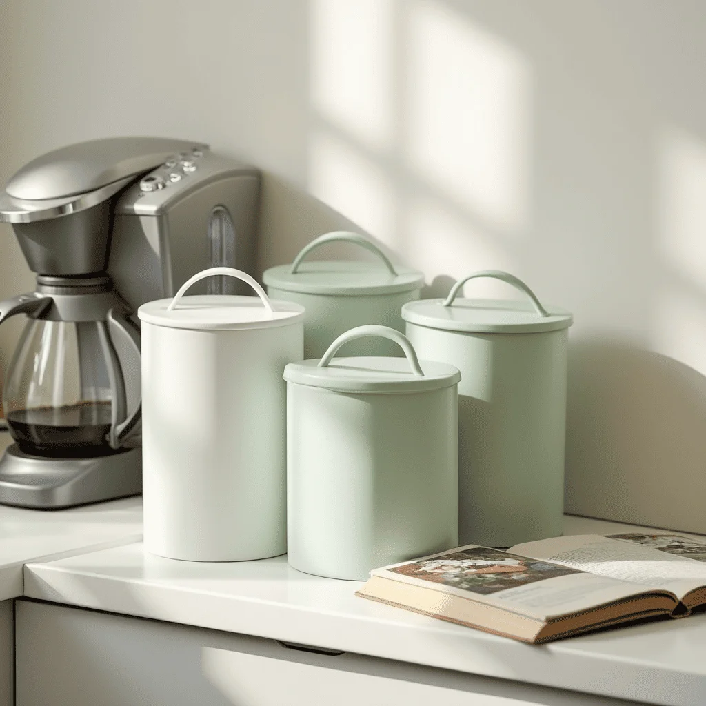 Lever-handle containers for arthritis-friendly kitchen storage