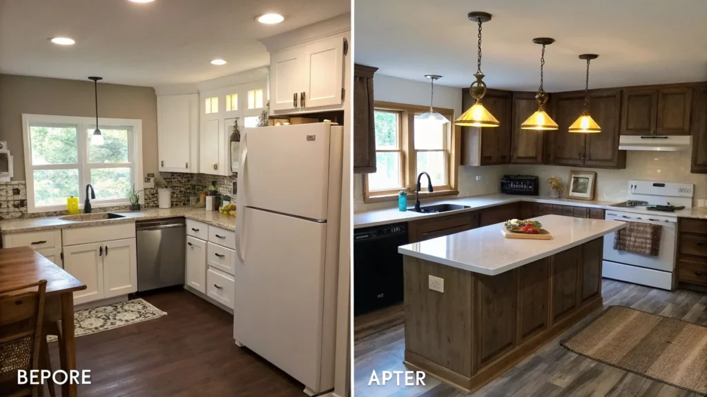 Functional kitchen layout with golden triangle workflow design