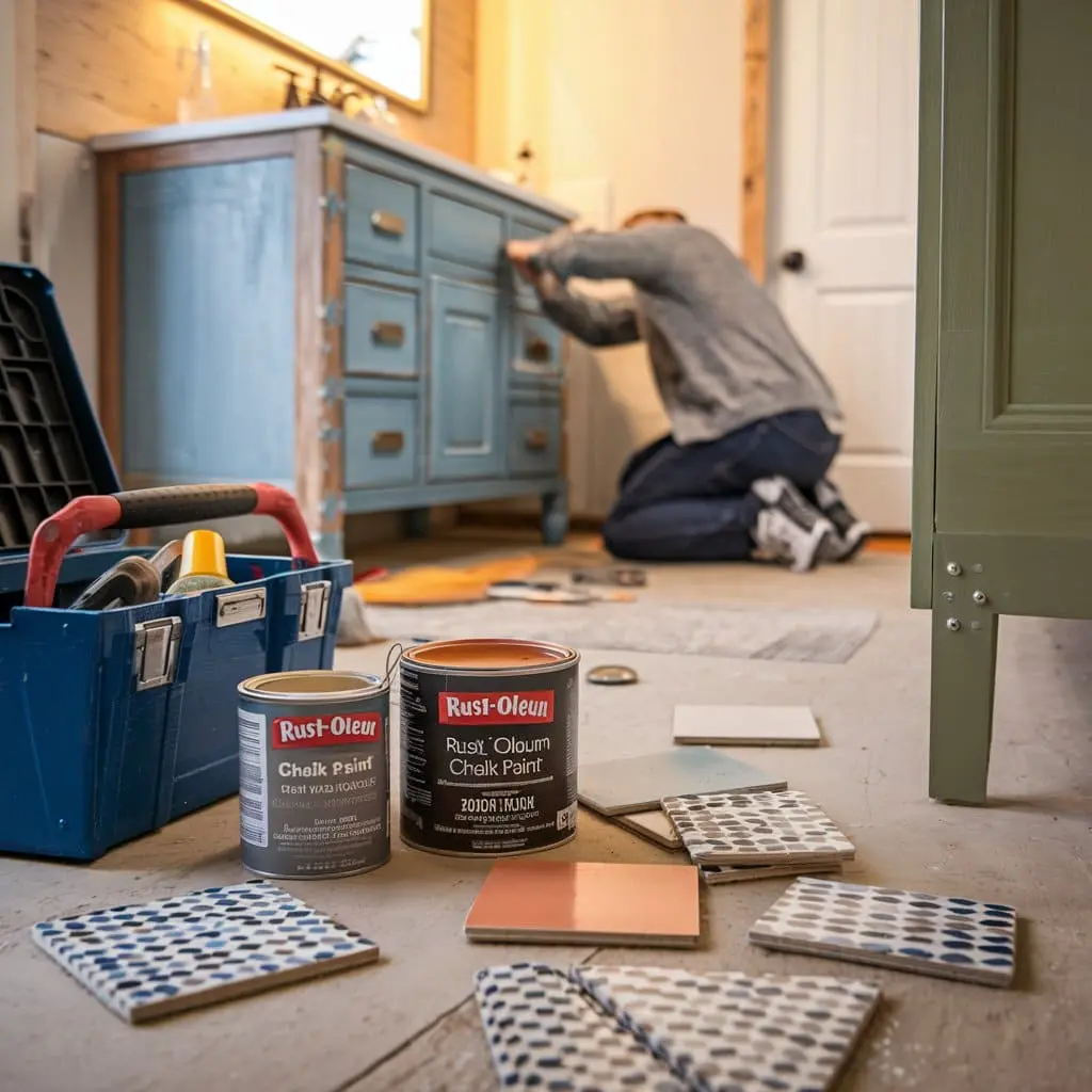 DIY bathroom renovation steps, budget bathroom vanity makeover