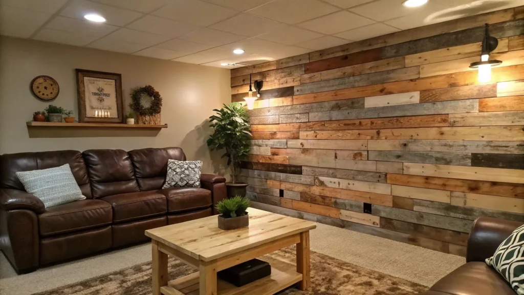 reclaimed wood accent walls
