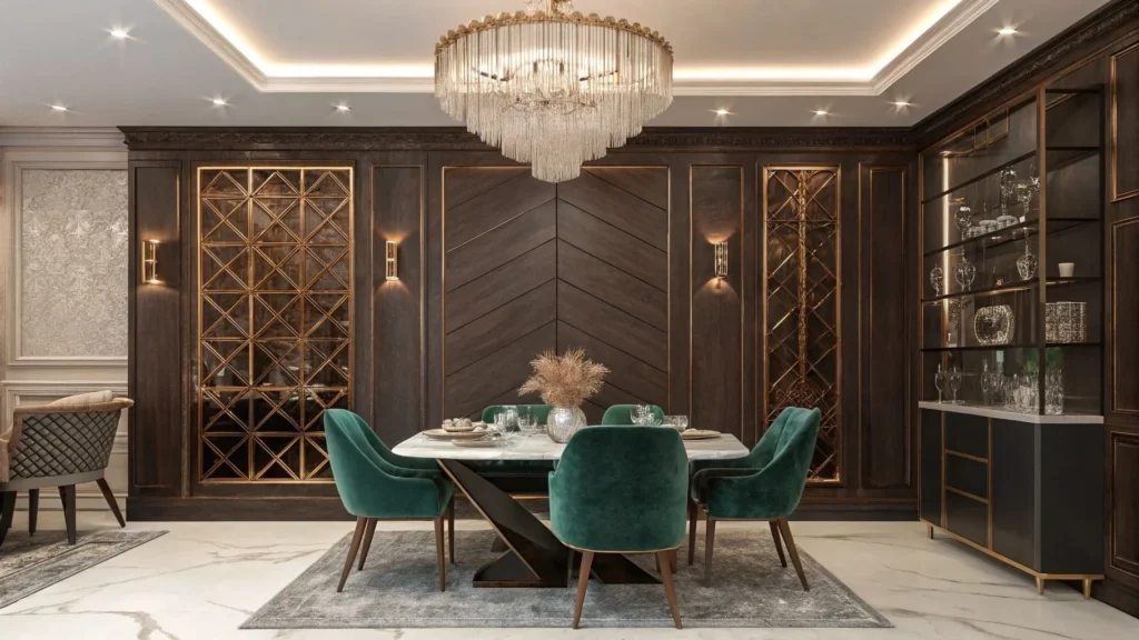 metallic wood walls