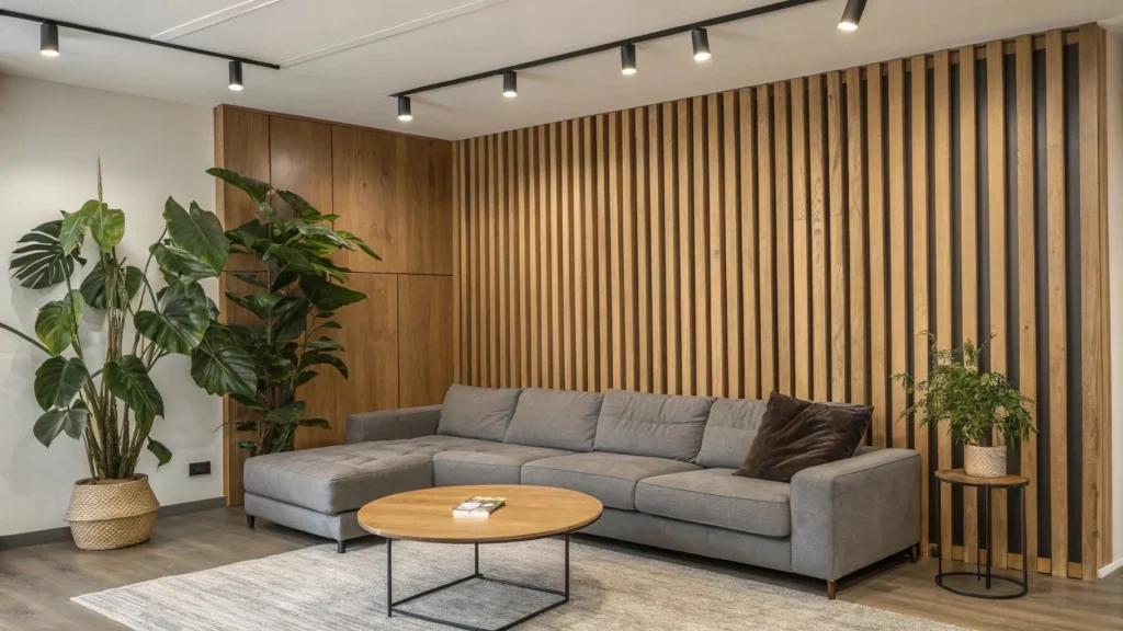 vertical wood slats
