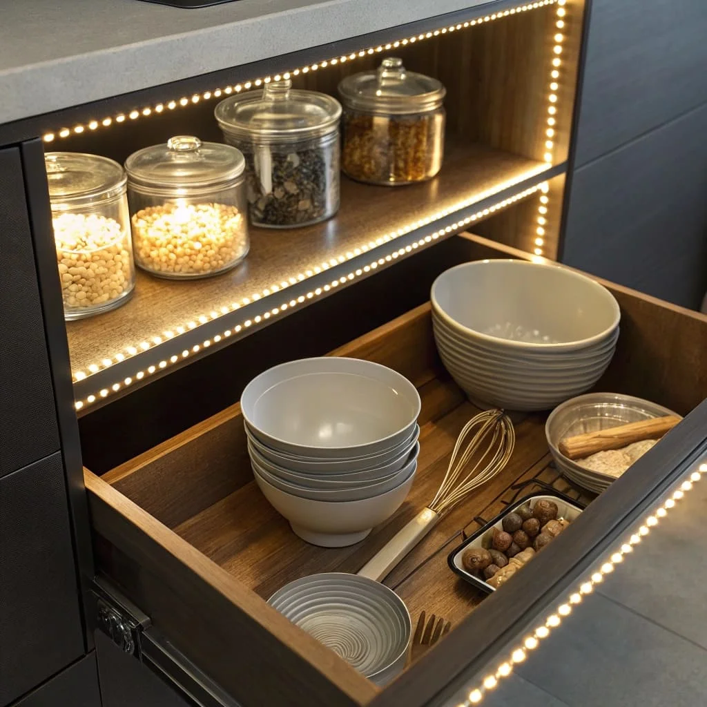 LED Strip and Puck Lights for Drawers & Cabinets