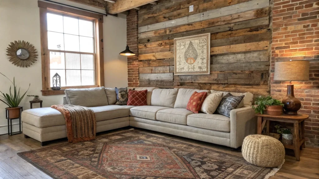 reclaimed wood accent walls