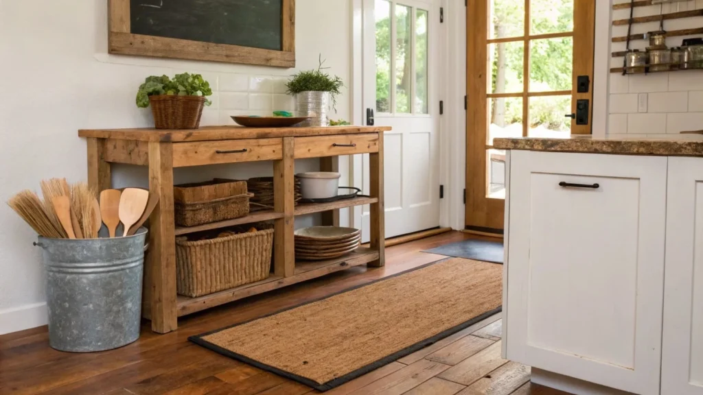 eco-friendly kitchen remodel with reclaimed wood and cork flooring