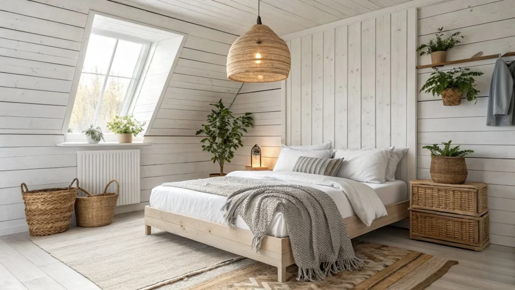 light wood accent wall