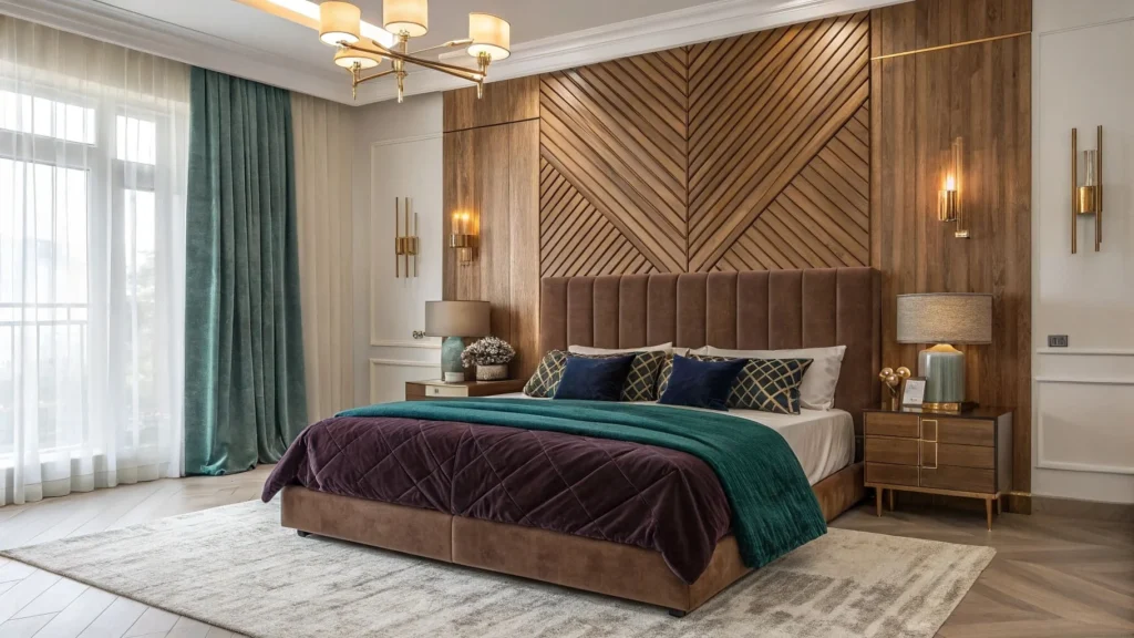 bedroom wood accent wall