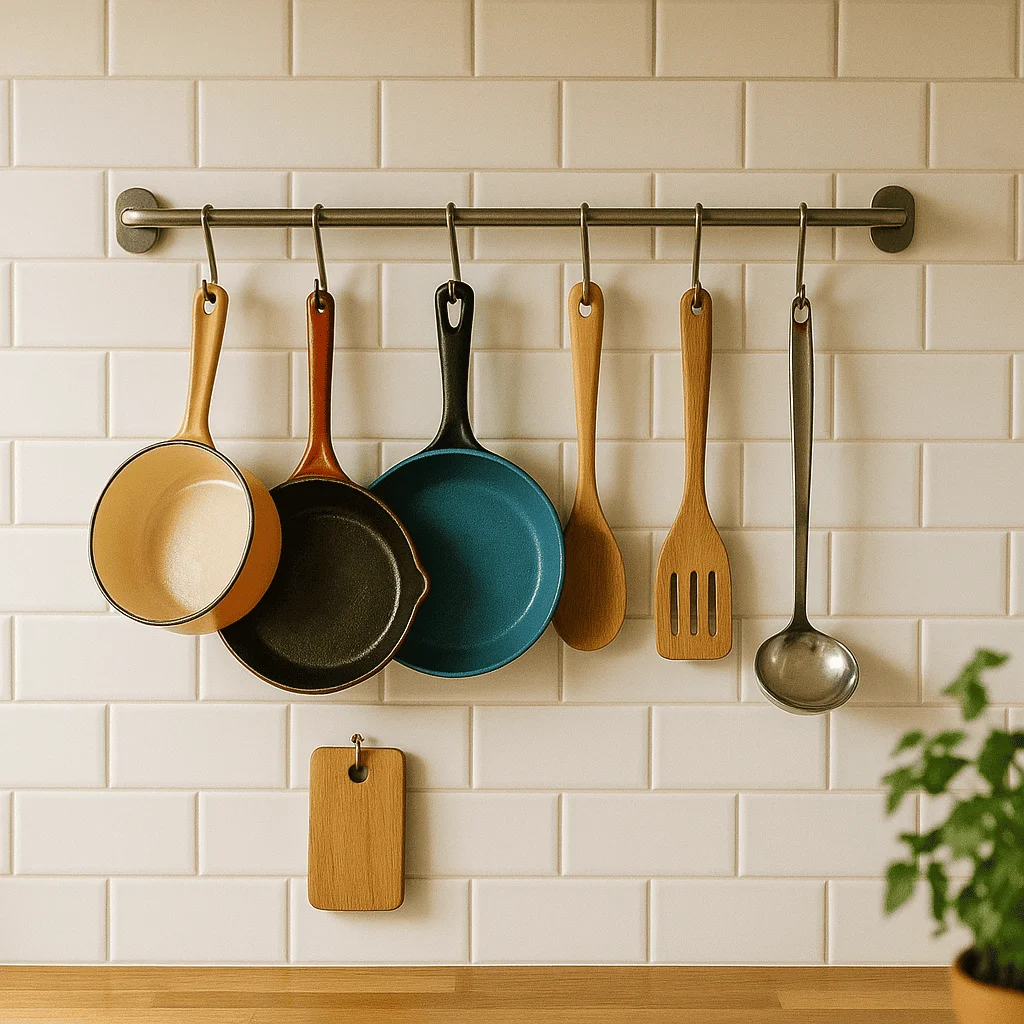 Wall-Mounted Pot, Pan, and Utensil Racks