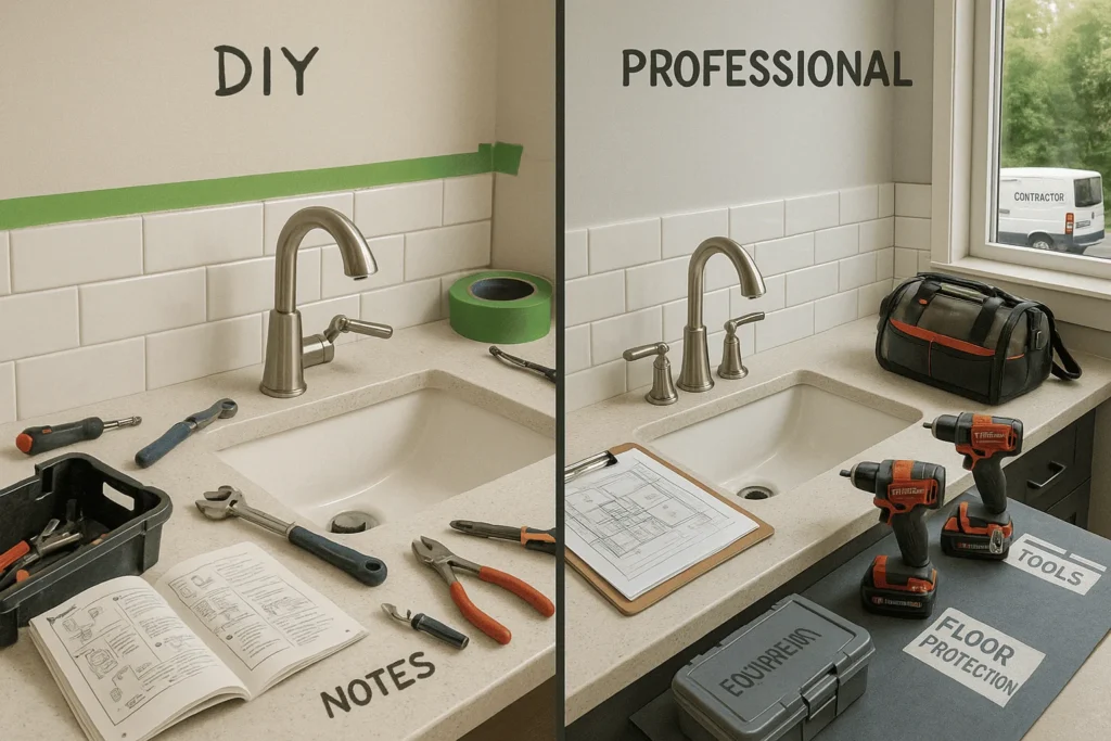 diy bathroom remodel tools vs professional renovation equipment